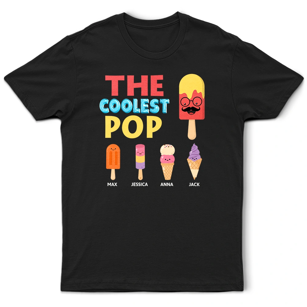 The Coolest Pop Papa - Personalized T Shirt