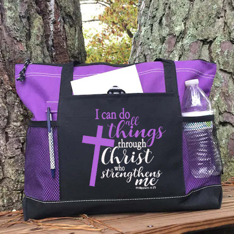 I can do all things through Christ Who strengthens me Tote Bag