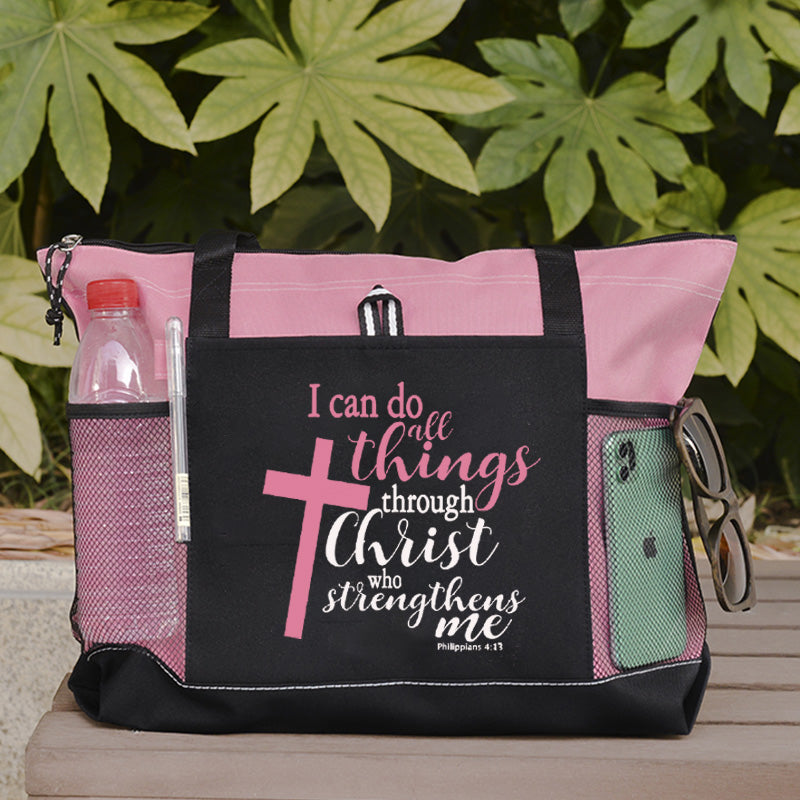 I can do all things through Christ Who strengthens me Tote Bag