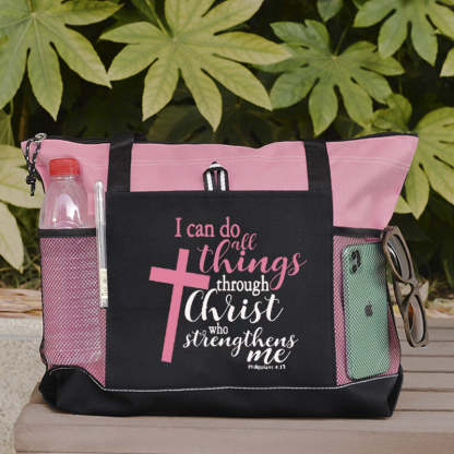 I can do all things through Christ Who strengthens me Tote Bag