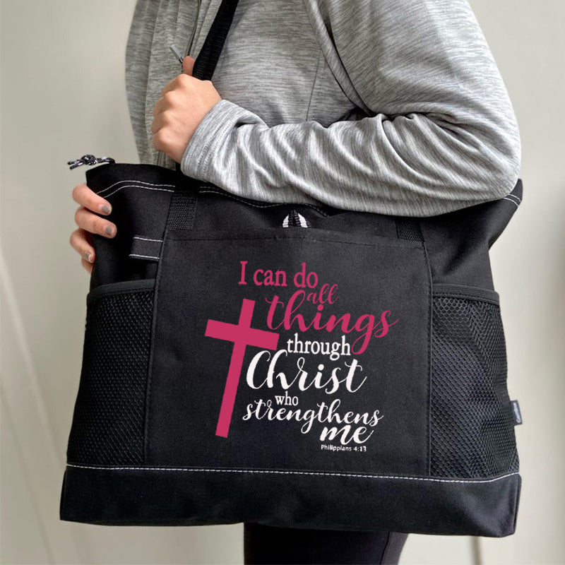 I can do all things through Christ Who strengthens me Tote Bag
