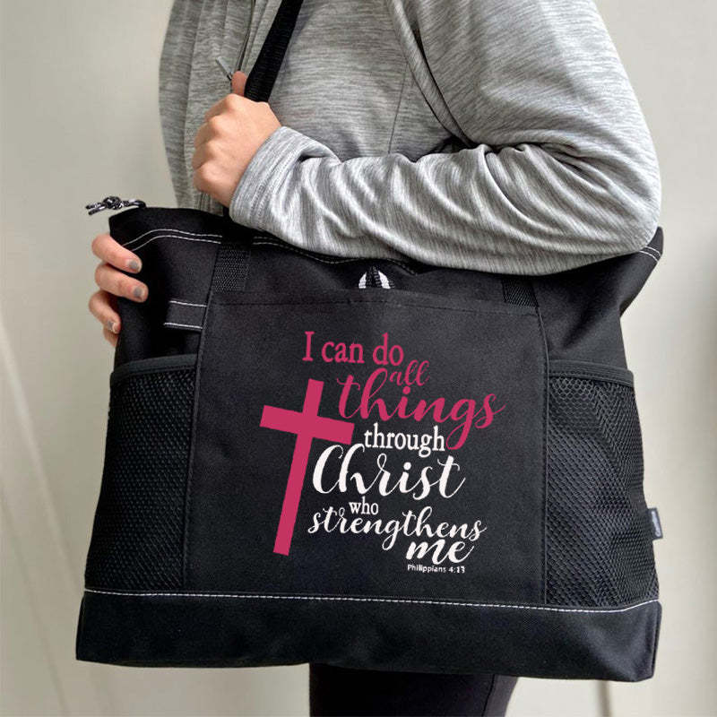 I can do all things through Christ Who strengthens me Tote Bag