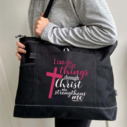 I can do all things through Christ Who strengthens me Tote Bag