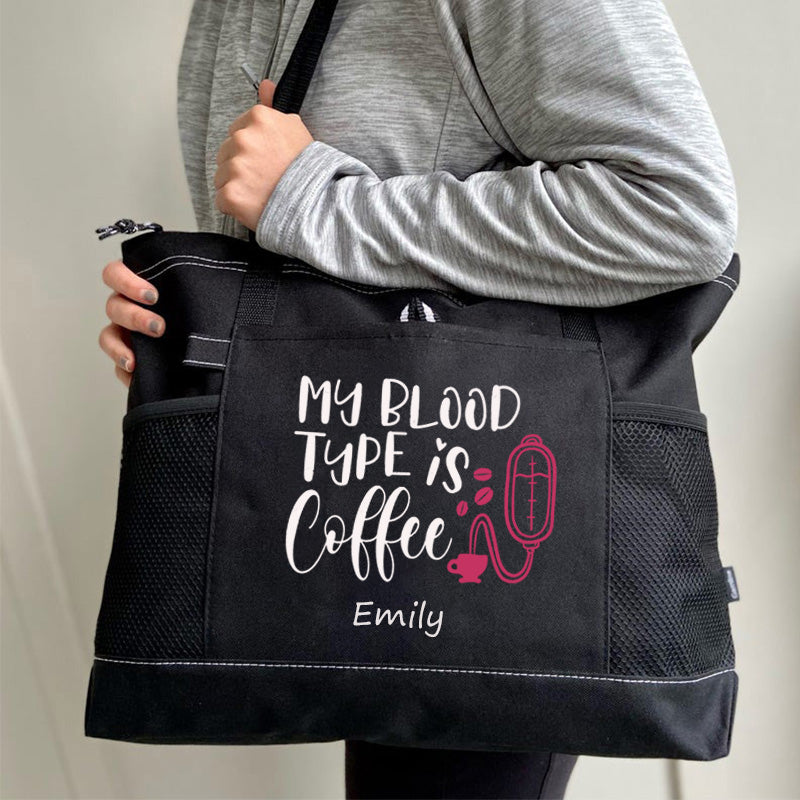 My Blood Type is Coffee Tote Bag