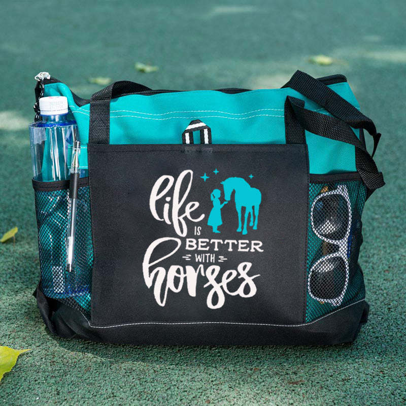 Life Is Better With Horses Tote Bag
