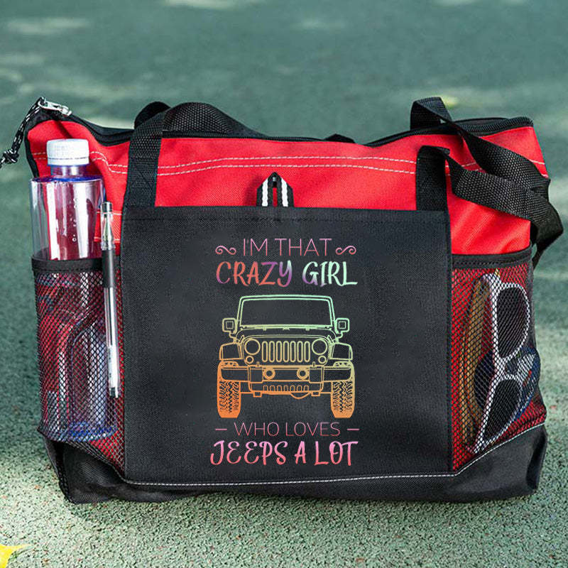 Crazy Girl Who Loves Jeeps a Lot Tote Bag