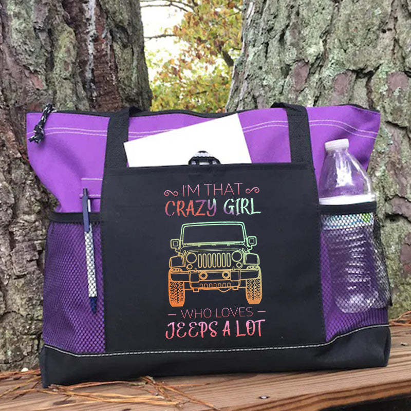 Crazy Girl Who Loves Jeeps a Lot Tote Bag