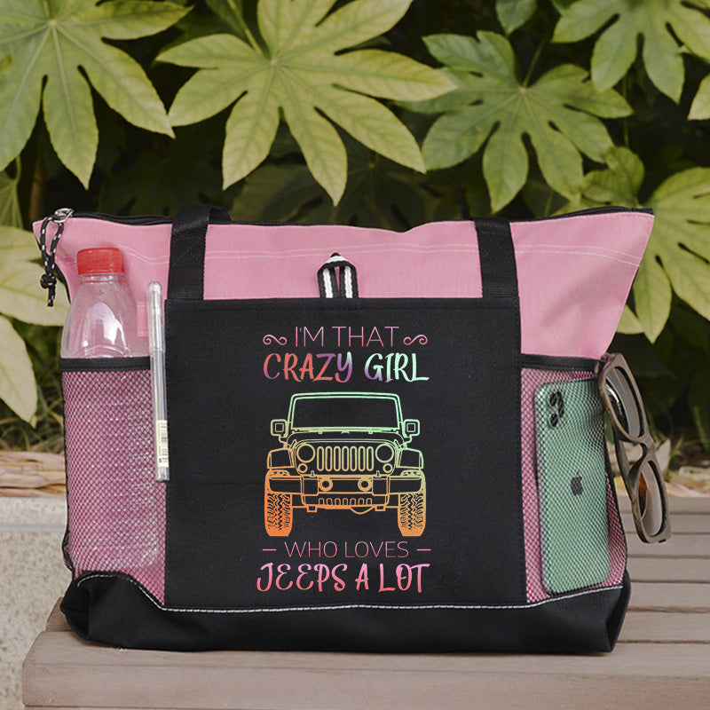 Crazy Girl Who Loves Jeeps a Lot Tote Bag
