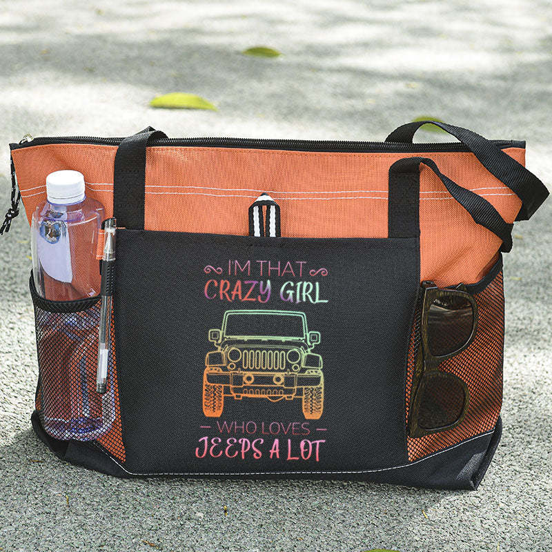 Crazy Girl Who Loves Jeeps a Lot Tote Bag