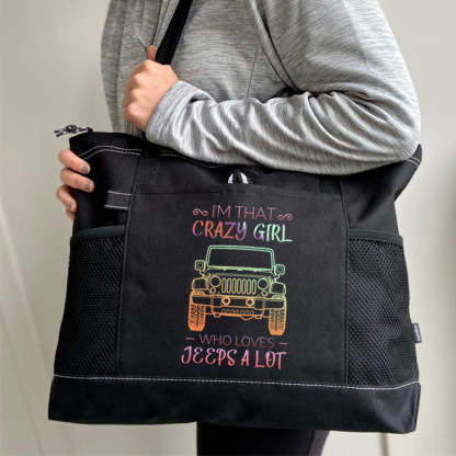 Crazy Girl Who Loves Jeeps a Lot Tote Bag