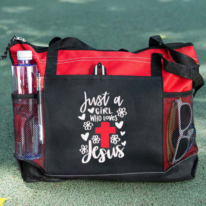Just a Girl Who Loves Jesus Tote Bag