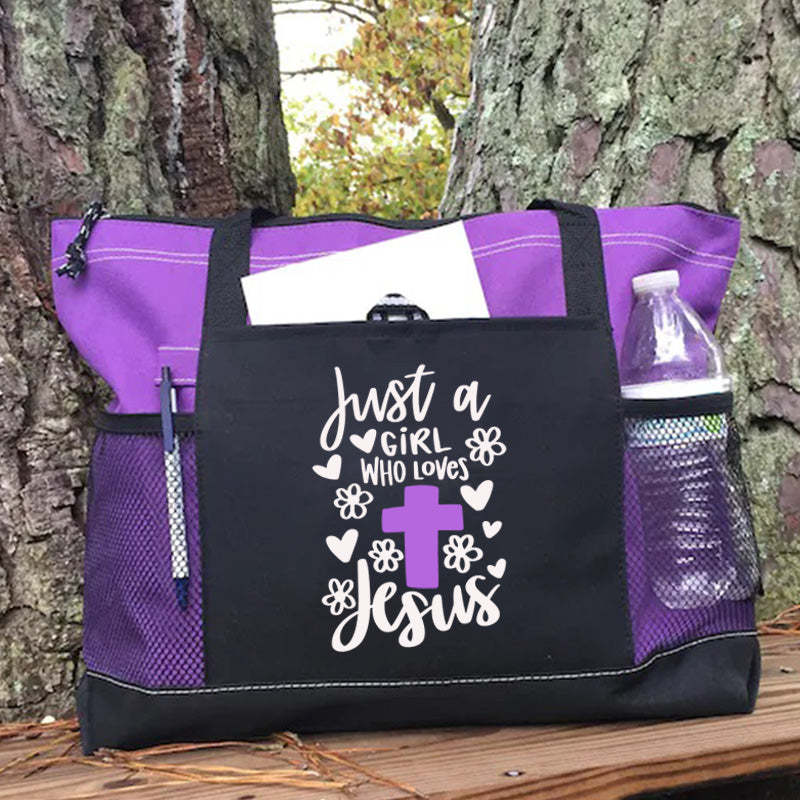 Just a Girl Who Loves Jesus Tote Bag