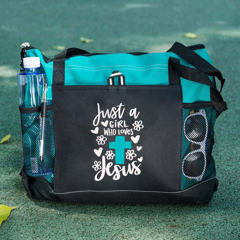 Just a Girl Who Loves Jesus Tote Bag