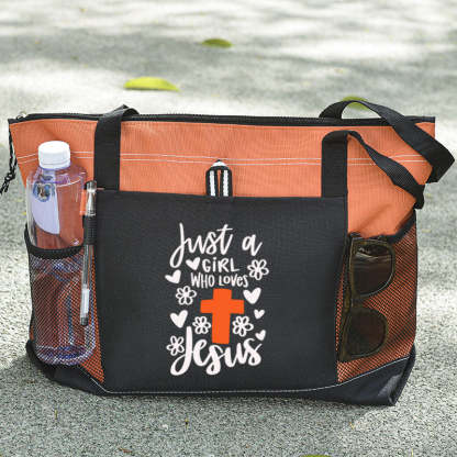 Just a Girl Who Loves Jesus Tote Bag