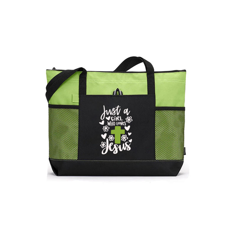 Just a Girl Who Loves Jesus Tote Bag