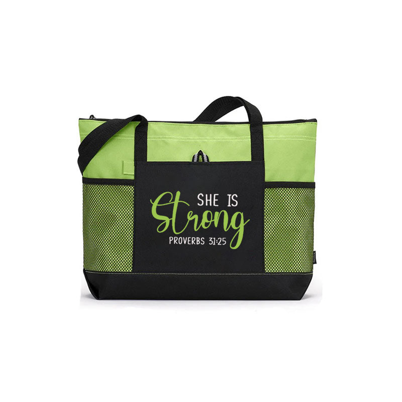 She is Strong Proverbs 31 25 Tote Bag