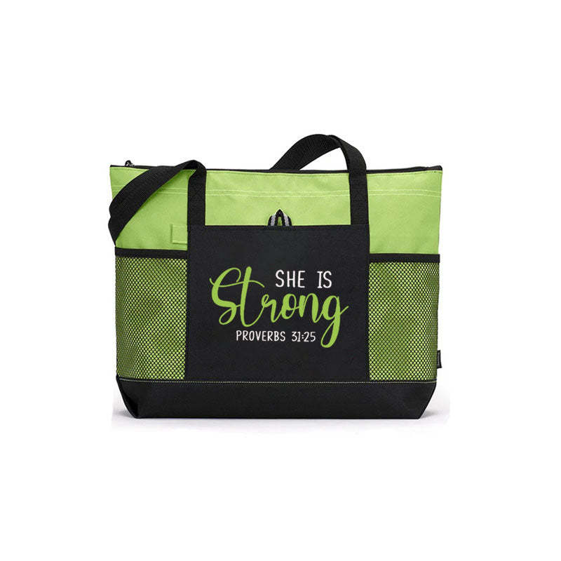She is Strong Proverbs 31 25 Tote Bag