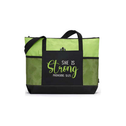 She is Strong Proverbs 31 25 Tote Bag