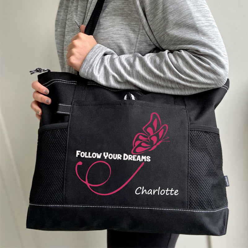Follow Your Dreams Butterfly Tote Bag