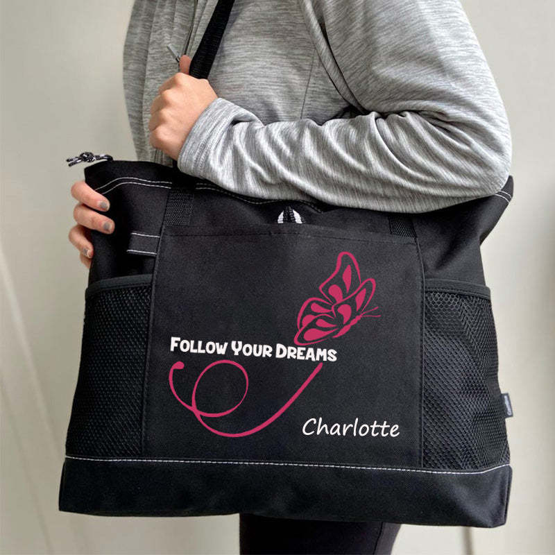 Follow Your Dreams Butterfly Tote Bag