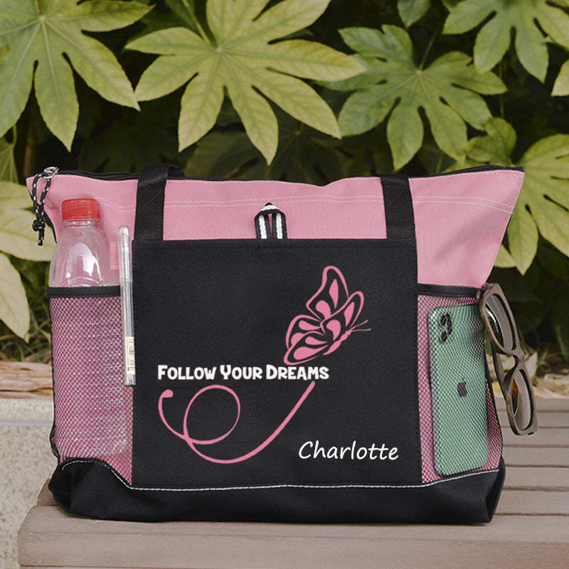 Follow Your Dreams Butterfly Tote Bag