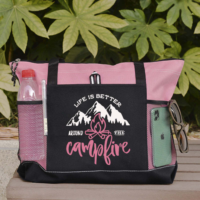 Life Is Better Around The Campfire Tote Bag