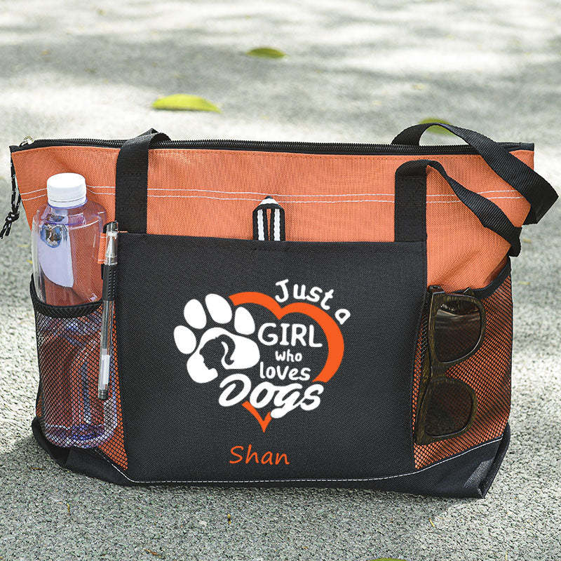 Just a Girl Who Loves Dogs Tote Bag, Personalized Tote Bag