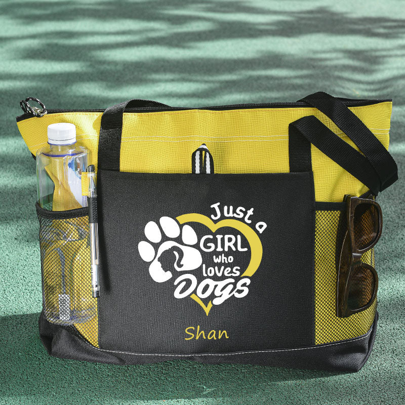 Just a Girl Who Loves Dogs Tote Bag, Personalized Tote Bag