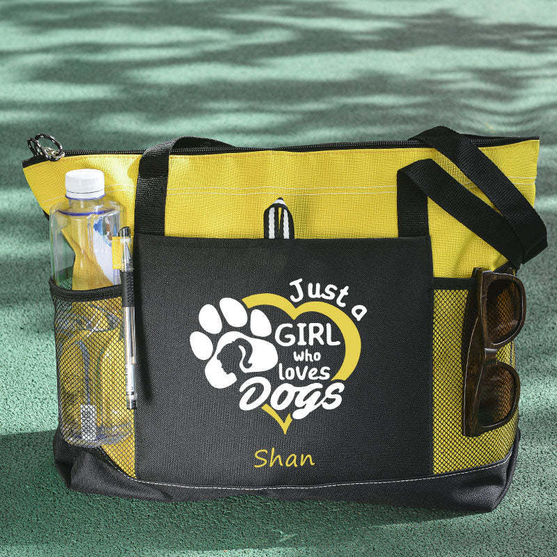 Just a Girl Who Loves Dogs Tote Bag, Personalized Tote Bag