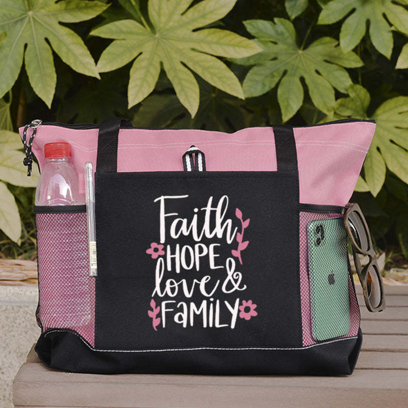 Jesus Christian Tote Bag Faith Hope Love Family Tote Bag