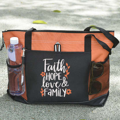 Jesus Christian Tote Bag Faith Hope Love Family Tote Bag