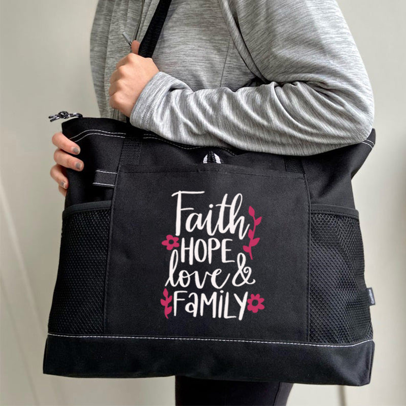 Jesus Christian Tote Bag Faith Hope Love Family Tote Bag