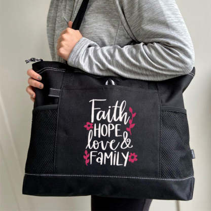 Jesus Christian Tote Bag Faith Hope Love Family Tote Bag