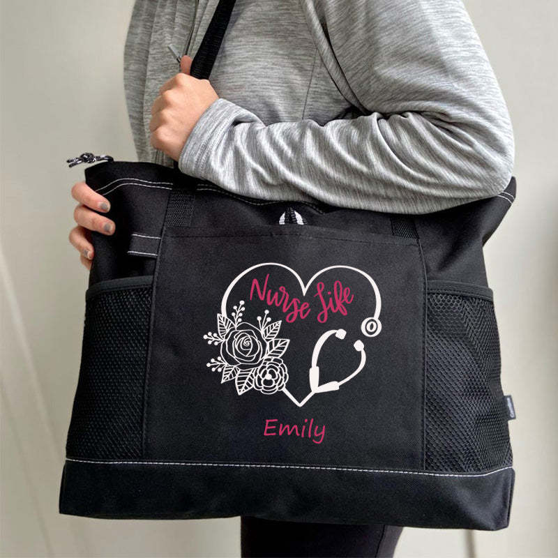 Nurse Life Floral Tote Bag