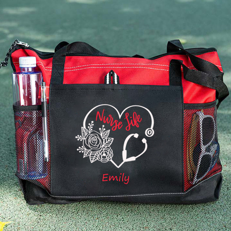 Nurse Life Floral Tote Bag