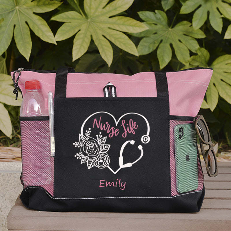Nurse Life Floral Tote Bag