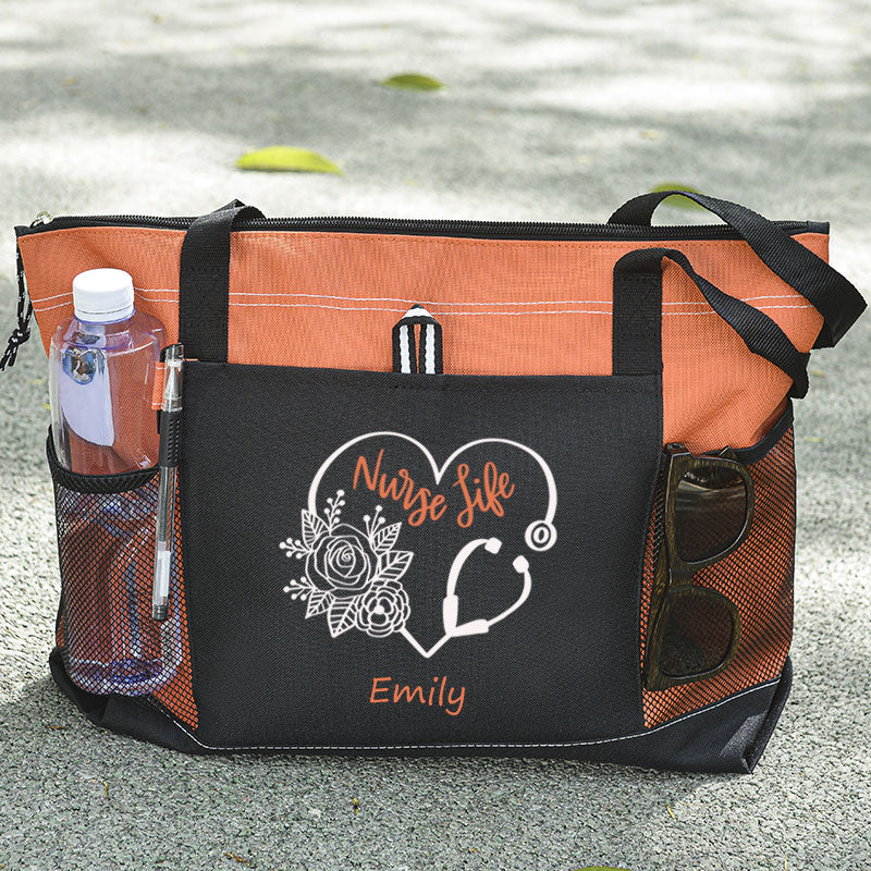 Nurse Life Floral Tote Bag