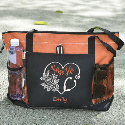 Nurse Life Floral Tote Bag