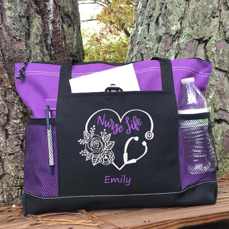 Nurse Life Floral Tote Bag