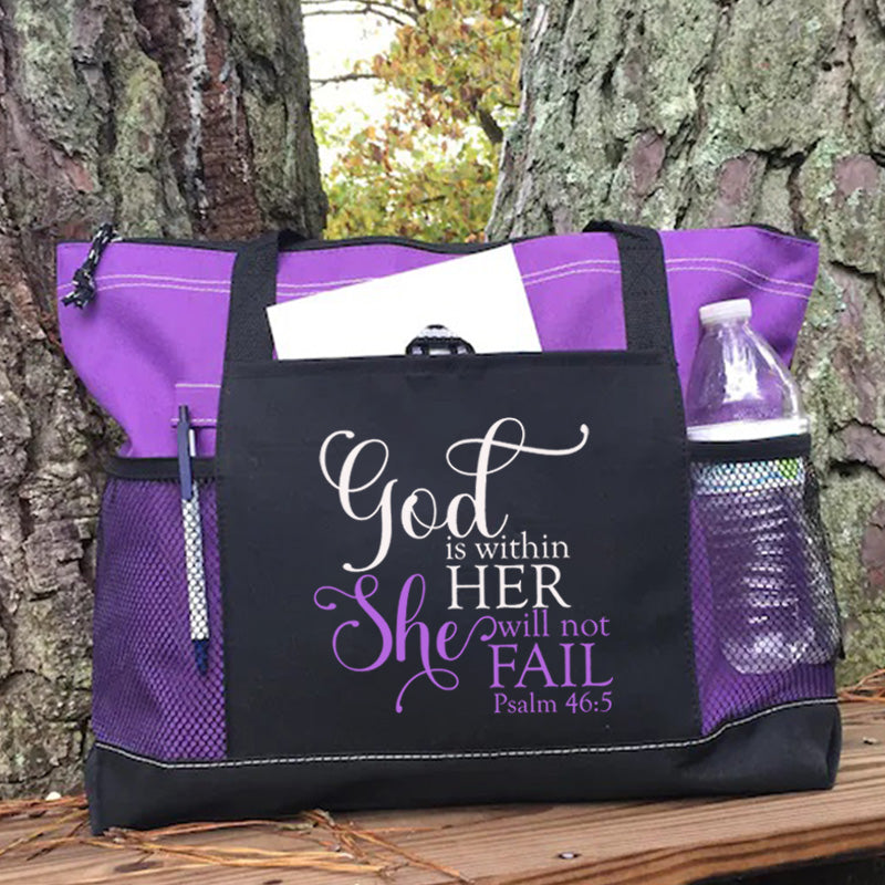 God Is Within Her She Will Not Fail Tote Bag