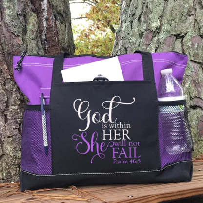God Is Within Her She Will Not Fail Tote Bag