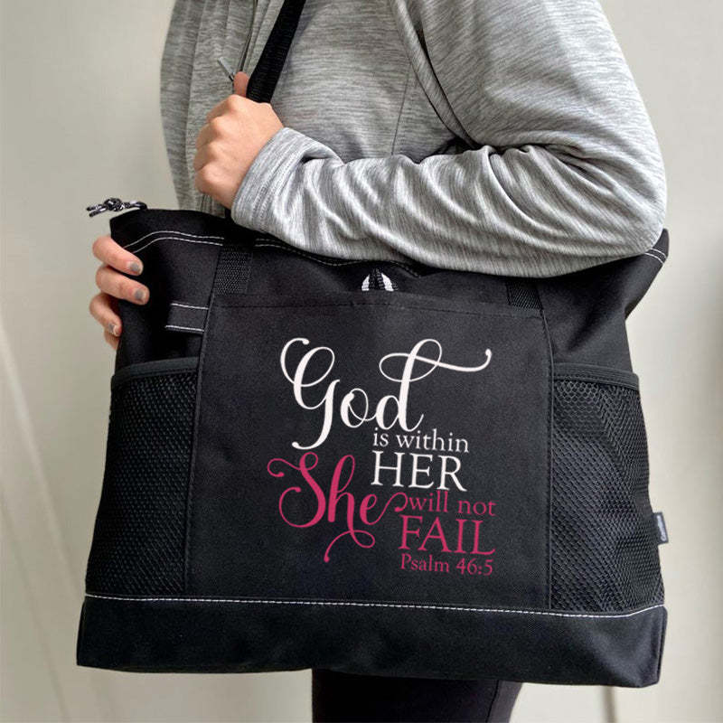God Is Within Her She Will Not Fail Tote Bag