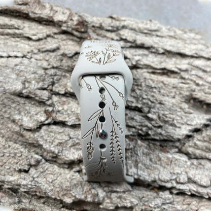 Engraved Teaching is a work of Heart Wildflower Watch Strap For Apple/Samsung/Fitbit Watch