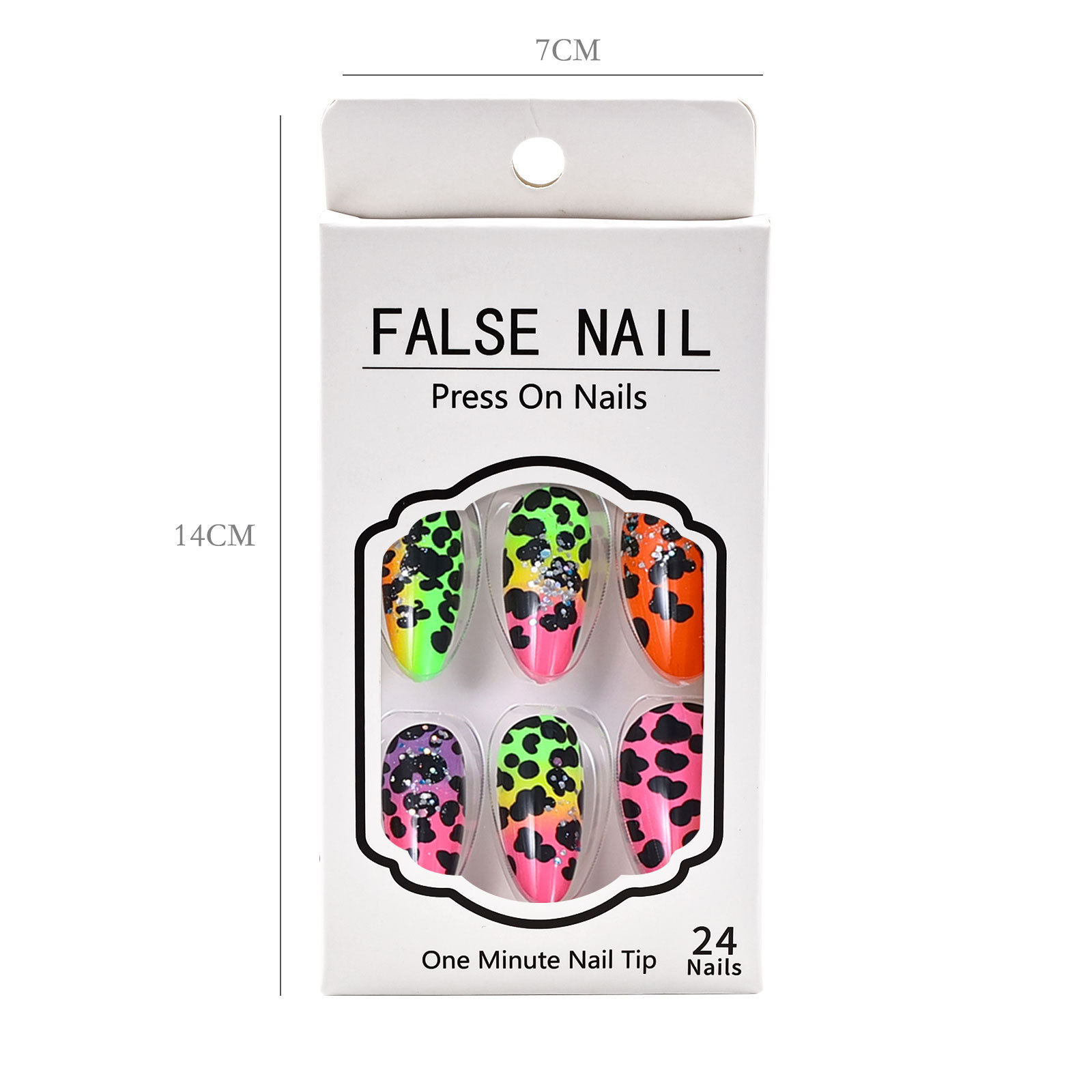 Gradient Leopard Print Nail Tips, Press-On Nails