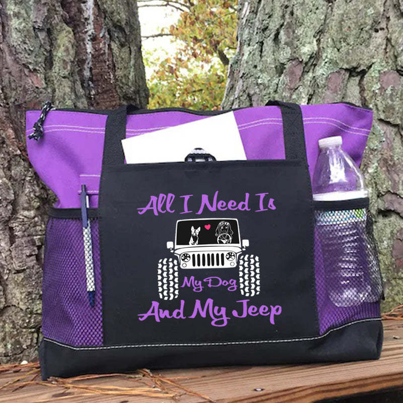 All I Need is My Dog And My Jeep Tote Bag