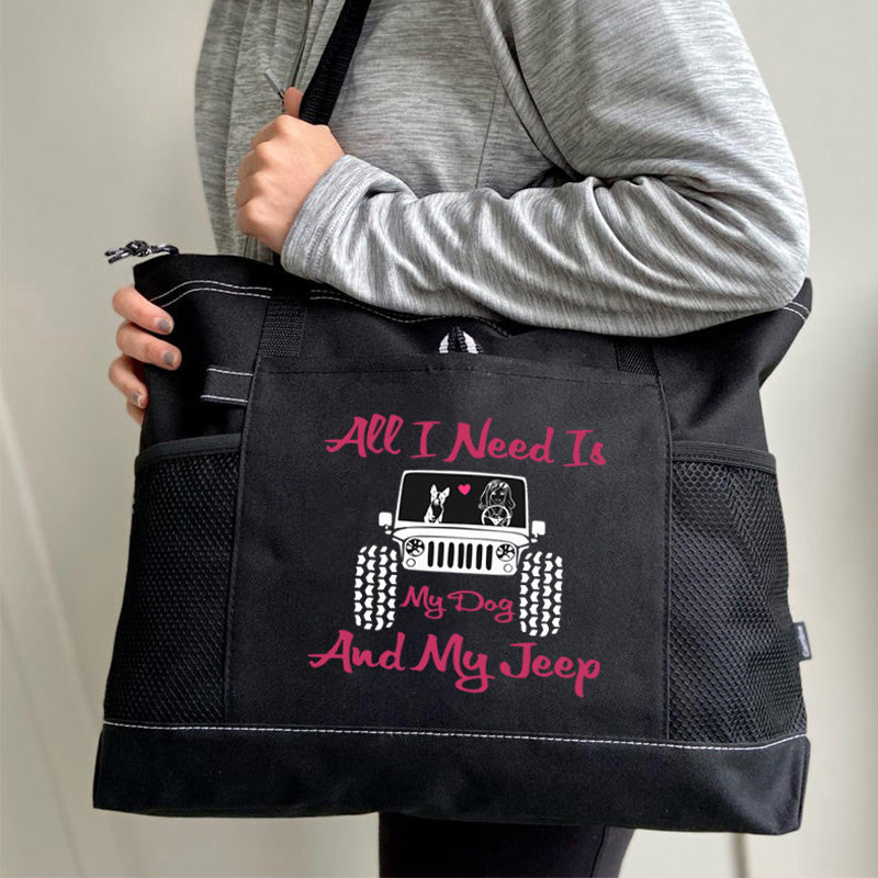 All I Need is My Dog And My Jeep Tote Bag