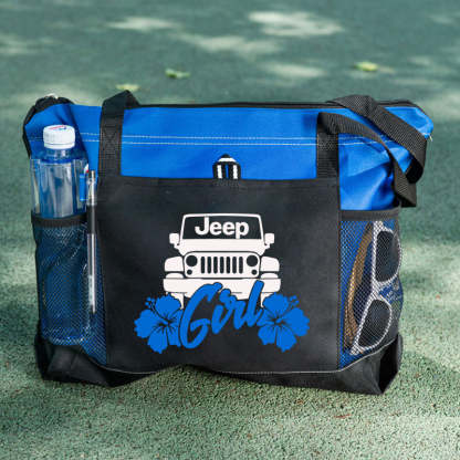 Jeep Girl With Flower Tote Bag For Jeep Lovers