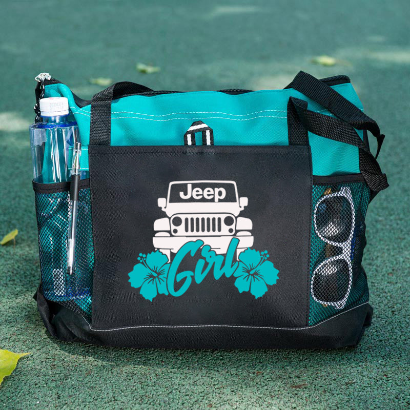 Jeep Girl With Flower Tote Bag For Jeep Lovers