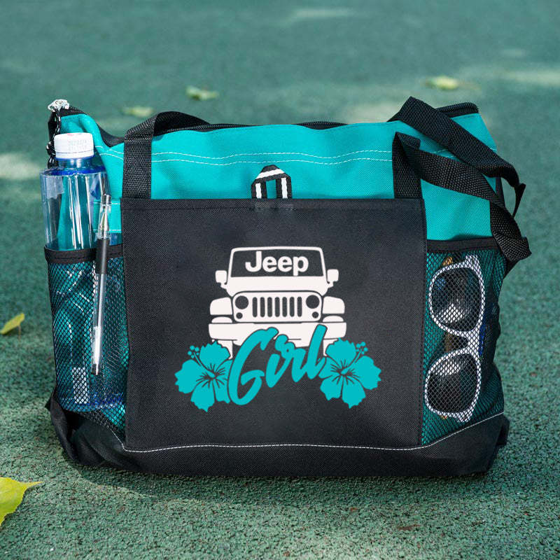 Jeep Girl With Flower Tote Bag For Jeep Lovers