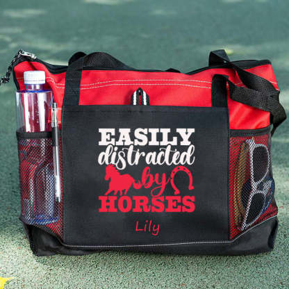 Easily Distracted By Horses Tote Bag